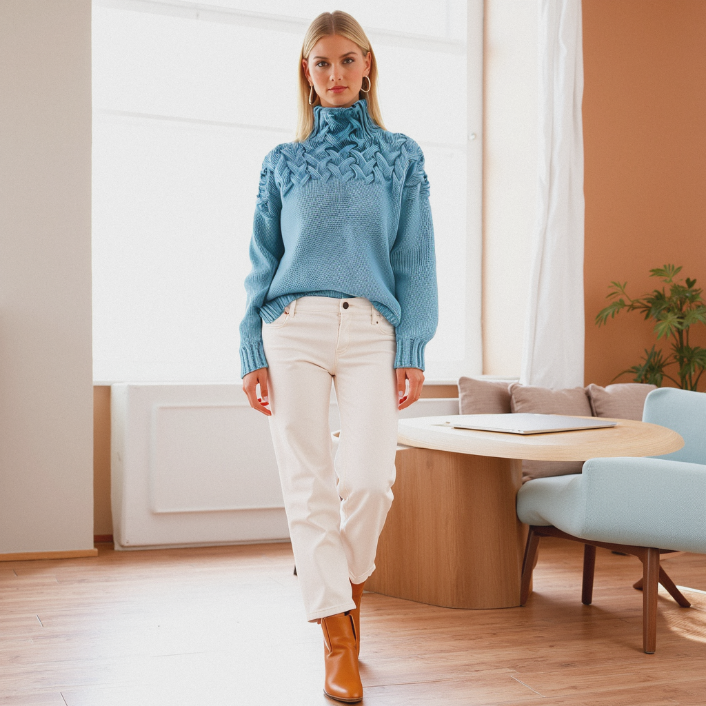 Mira – Pull femme col roulé en maille légère | Élégant & tendance